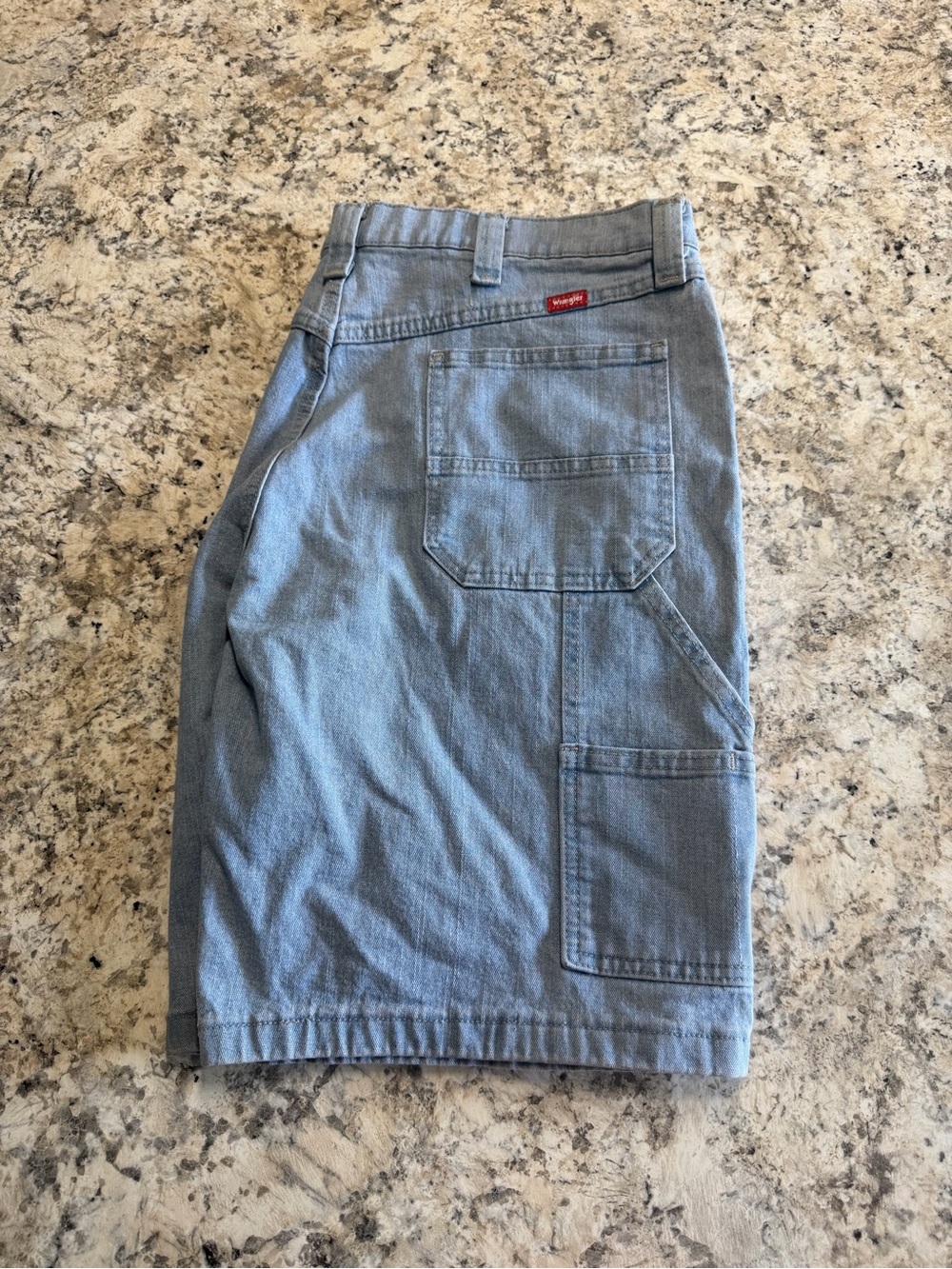 Baggy Men's Light Blue Workwear Jean Shorts with Utility Pockets